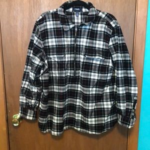 Flannel plaid jacket, full zip. Chaps